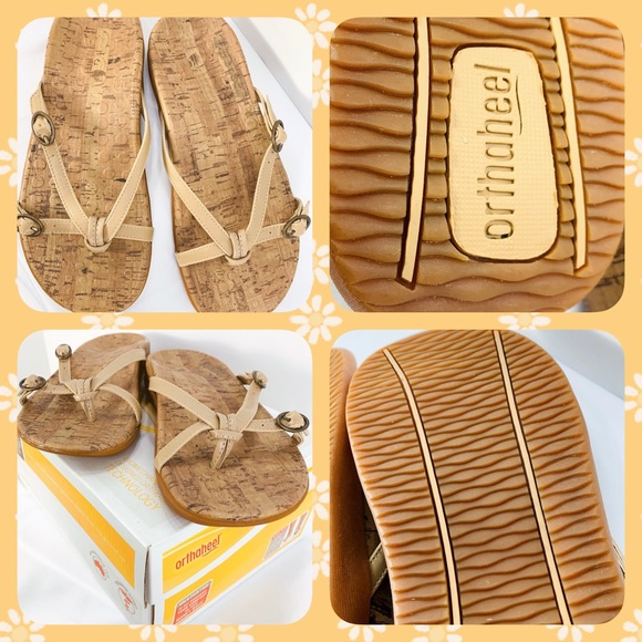 NEW Orthaheel Vionic Tan Strappy Thong Sandals 5 - Picture 2 of 8